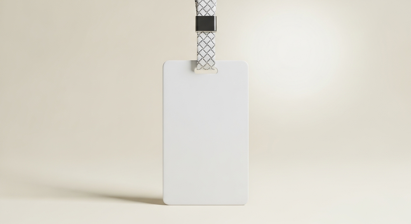 Crachá em Branco com Cordão