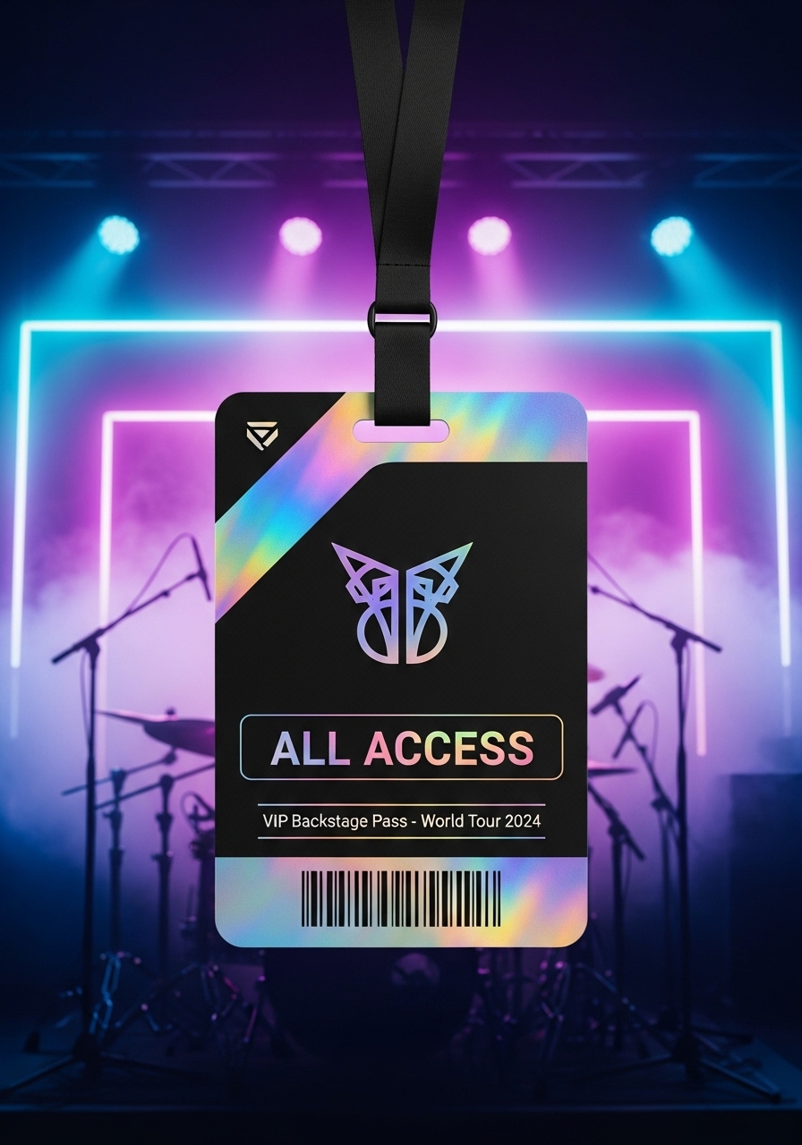 Credencial personalizada em PVC para eventos corporativos.