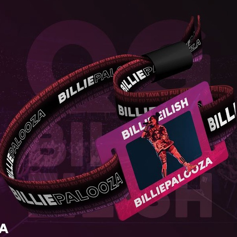 Pulseira de Tecido Rosa com Tag